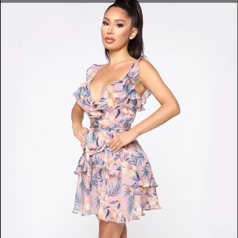 Floral pink dress